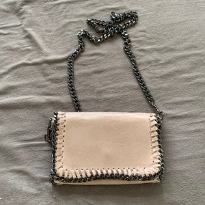Light, pink, leather Crossbody purse